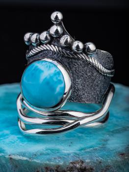 Ring Larimar Unikat_Serie