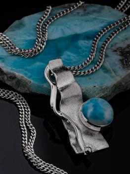 Anhänger Larimar Blatt 2